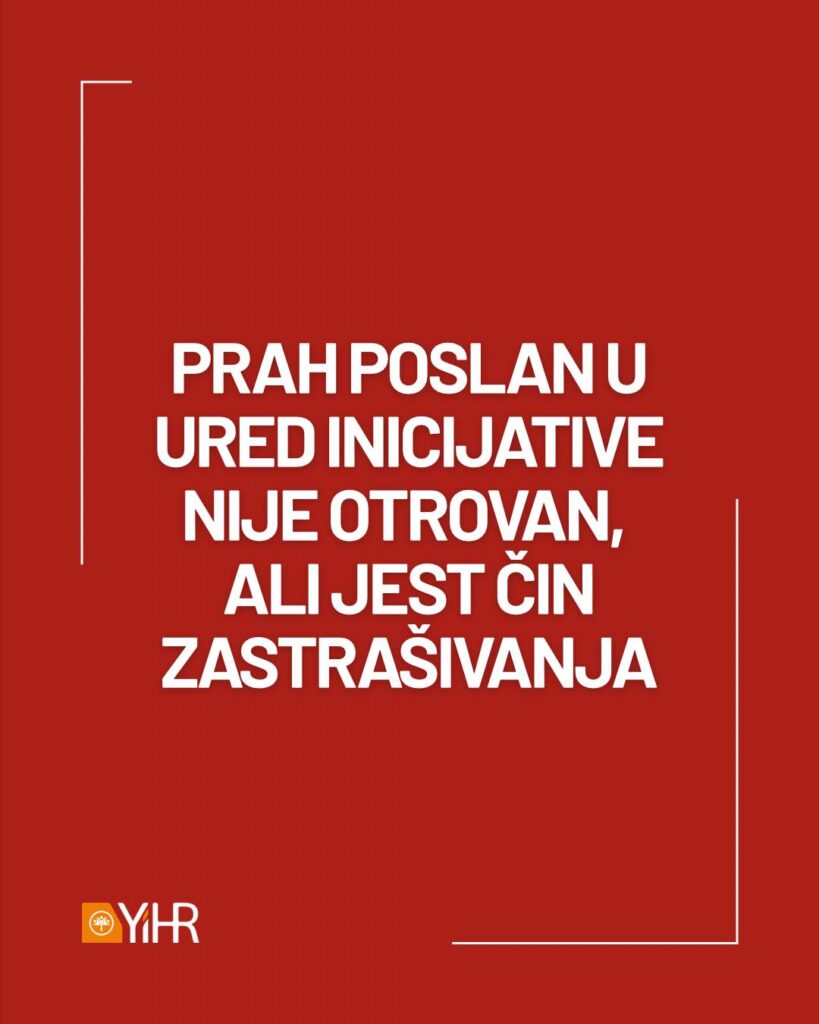 Evakuiran ured Inicijative mladih za ljudska prava: Prijetnje pismom s natpisom “neuro-toxin”